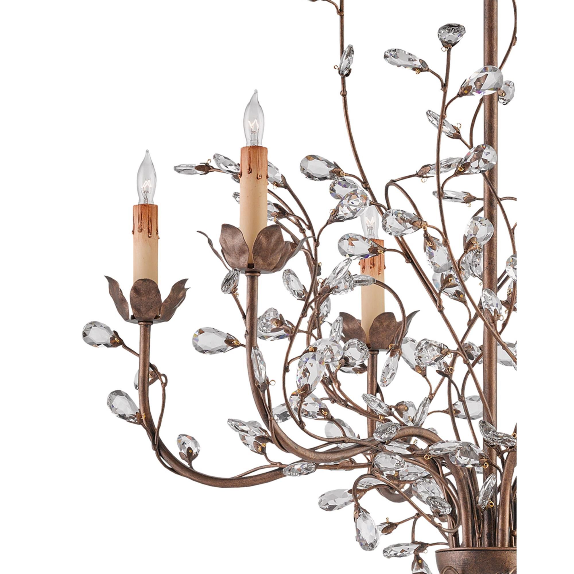 Crystal Bud 28 Inch 6 Light Chandelier,
